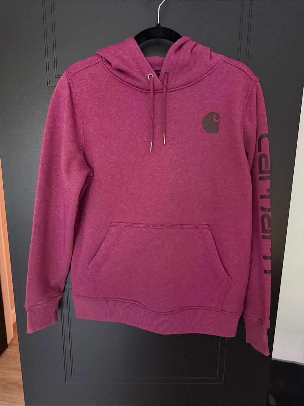 Carhartt Women’s Crewneck Hoodie in Berry
